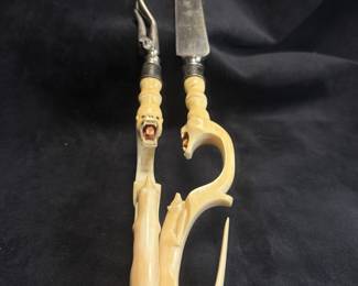 Vintage Inuit Carved Carving Set