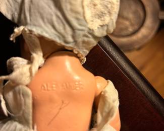 The backside of Yvonne shows that these dolls were made by Madame Alexander..