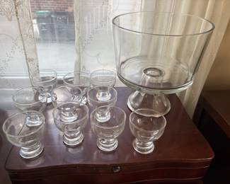 Trifle Bowl and 10 Serving Dishes.