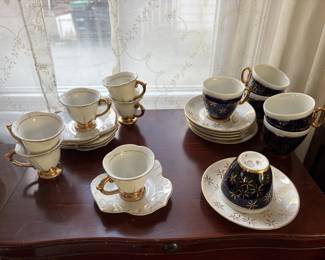 2 sets of Vintage Demitasse Teacups and Saucers