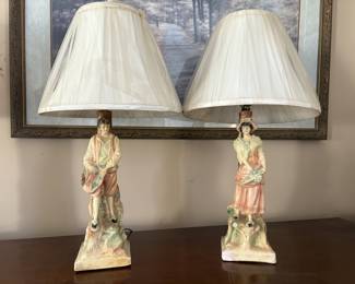 Pair of Peasant Lamps