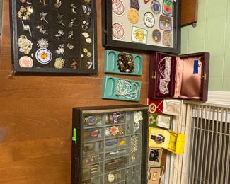 Assorted Jewelry, Watches, Small Knives, Patches, Military Medals