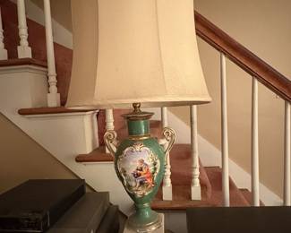 Single, Green and Gold Trimmed, Illustrated with a Gentleman Playing an Instrument