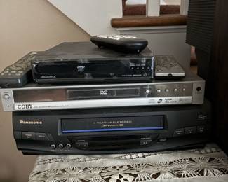 Assortment of DVD's / VCRs and many Remotes