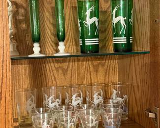Green Gazelle Glasses, pastel ringed gazelle glasses