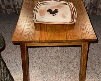 Oak table, Rooster platter