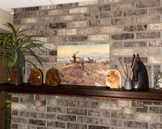 The Exalted Ruler  by Charles Marion Russell
Horse head bookends, sculpture, planter
