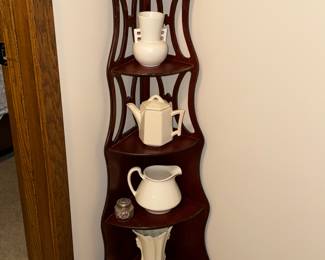 Corner shelf, McCoy pottery