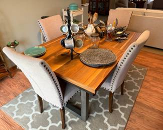 Dining table and four chairs