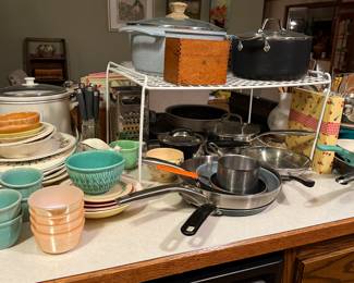 Pots, pans, crockpot 