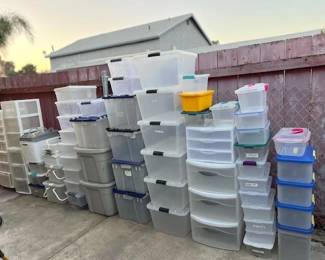 Various plastic storage containers