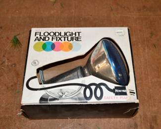 Blue Floodlight and Fixture