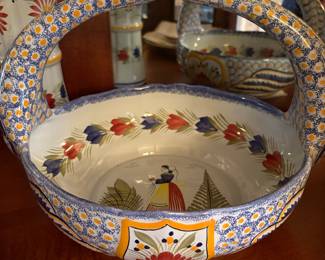 Quimper pottery swan bowl