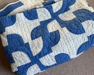 Drunkard's Path antique quilt