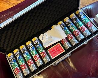 Poker chips in case