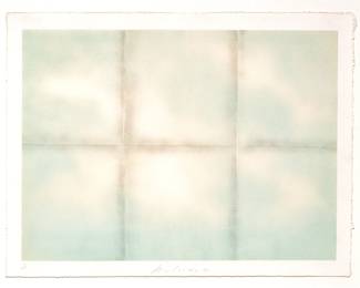 Lot 1027
Joe Goode (American, 1937-2025) Lithograph in Colors on Wove Paper 'Blue Folded Clouds', H 16" W 22"
