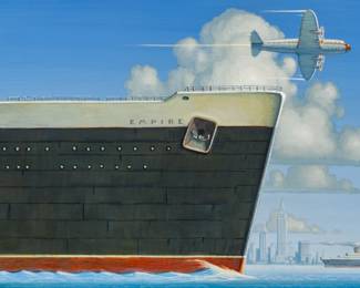 Lot 1014
Robert W. LaDuke (American, B. 1961) Acrylic on Birch Panel 2004, 'Empire', H 1813" W 24" Frame Size: H 18" W 28.75"