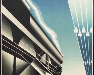 Lot 4010
After A. M. Cassandre (French, 1901-1968) Art Deco Nord Express Travel Poster 1980