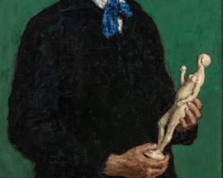 Lot 1000
Gari Melchers (American, 1860-1932) Oil on Canvas, 1896, 'Self Portrait', H 43.75" W 23.5" Frame Size: H 52.5" W 32.75" Depth 2"