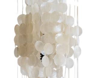Lot 1070
Verner Panton (Danish, 1926-1998) Large Capiz Shell Chandelier H 60" Dia. 16"