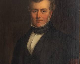 Lot 4009
English Oil on Canvas, Ca. 1830-40, 'Portrait of a Gentleman', H 30" W 25" Frame Size: H 37" W 32"