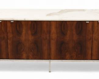 Lot 1060
Knoll International (American) Mid Century Modern Credenza & Hanging Cabinet, Ca. 2000, H 18" L 72" Depth 15"