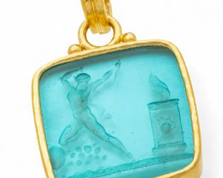 Lot 36
Elizabeth Locke (American, Est. 1988) 19K Yellow Gold Pendant W 1.1" 20 g