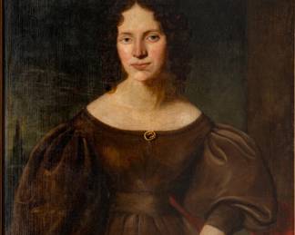 Lot 4017
European Oil on Canvas, 19th C., 'Portrait of a Lady', H 36" W 30" Frame Size: H 41" W 35"