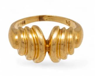 Lot 73
14k Yellow Gold Friendship Ring by LJ, Size 8, 1960, 6 g 1 PC