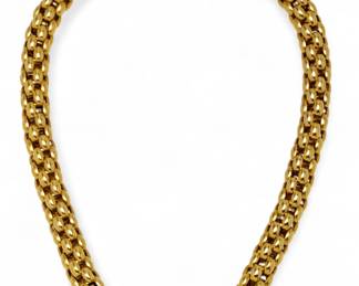 Lot 11
18K Yellow Gold Multi Woven Tube Necklace (Italy) L 18.2" 108 g