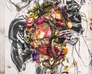 Lot 1053
Invitation from Givenchy to Riccardo Tisci's 10th Anniversary Party 2015, H 12" W 8" Frame Size: H 17.25" W 13.25"