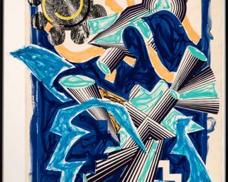 Lot 1020
Frank Stella (American, 1936-2024) Lithograph, Linocut, Screenprint in Colors with Hand Coloring & Collage on T.H Saunders & Somerset Paper 1982-84, '