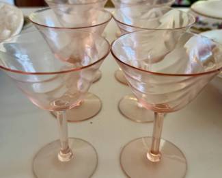 Vintage pink glassware
