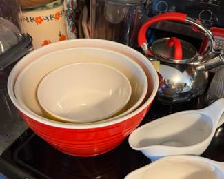 Mixing bowls and gravy boats