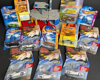 Hot Wheels, Matchbox Speed Racer Diecast Lot w Playset  Sealed  Vintage