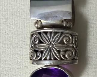Striking Sterling Silver Amethyst Pendant 