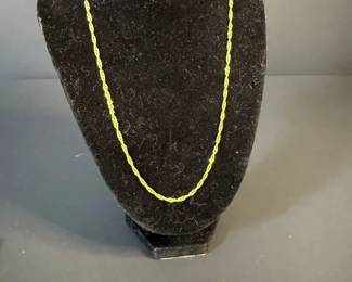 Gold Rope Chain Necklace and Bracelet Set 14K, 2.43g
