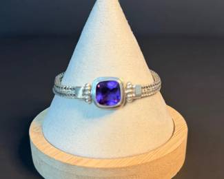 Unique Sterling Silver Amethyst Bracelet 