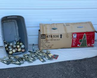 7.5Foot Wesley Pine Christmas Tree with Ornaments and Holiday Decorations