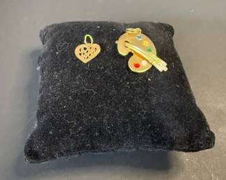 Set of 14K Gold Pendants 1 23 4 Length, 2.99g