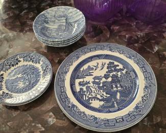 Blue Willow and Vintage Dishware
