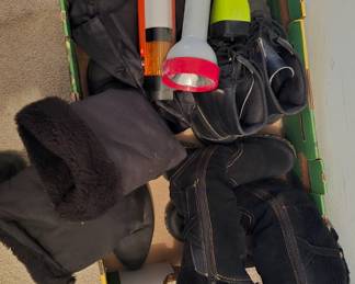Boots, Umbrellas, Flashlights