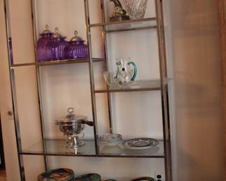 MCM Etagere, Canisters, Waterford Vase, Pitcher, Dishes More