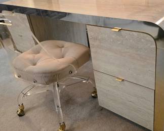 MCM Modern Desk and Acrylic Desk Chair