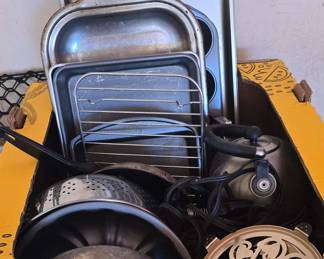 Bakeware and Tea Kettle, Strainer, Pans