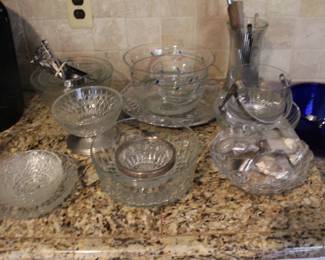 Glass Bowl and cobalt Blue Bowl
