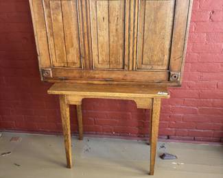 Oak Cabinet top on Small oak table