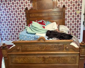 Antique bed and mattress set