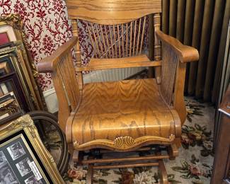 Platform oak rocker