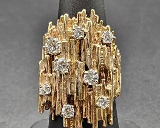 14K Gold w/ Diamonds Ring, Size 7